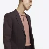 Red slim fit twill suit jacket