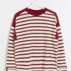 Red stripe long sleeve sweatshirt