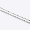 Silver ball chain multirow necklace