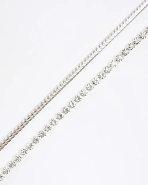 Silver Chain Choker Necklace