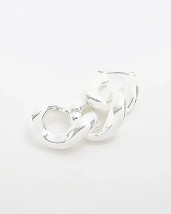 Silver Chain Link Drop Earrings