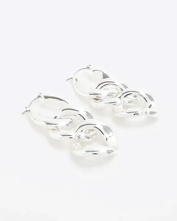 Silver Chain Link Drop Earrings