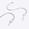 Silver colour bar multirow necklace