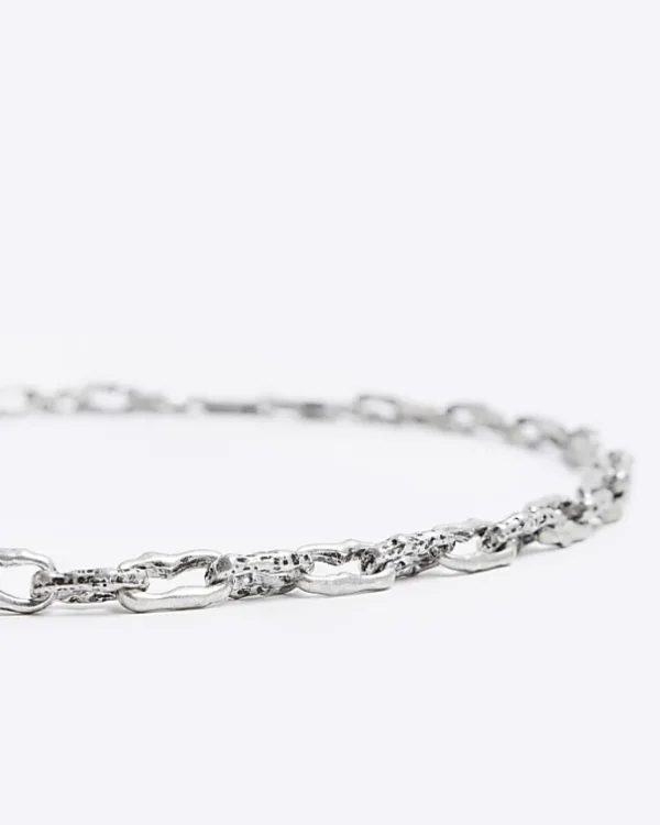 Silver colour oval chain link necklace