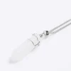 Silver colour quartz pendant necklace