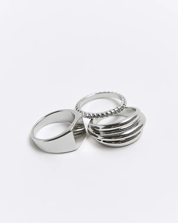 Silver colour ring multipack