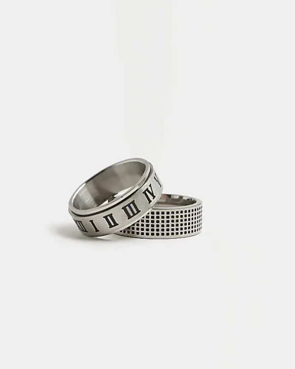 Silver Colour stainless steel Rings Multipack