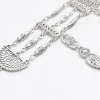 Silver Diamante Drop Choker Necklace