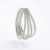 Silver diamante stretch Bracelet Pack