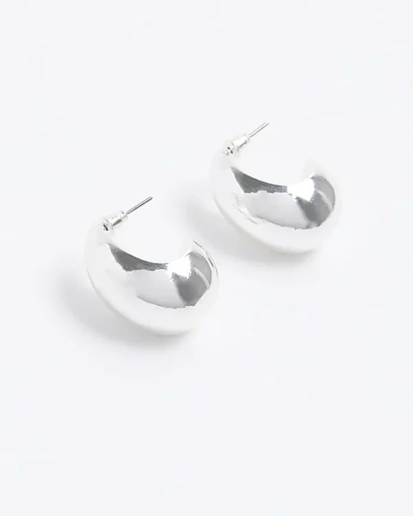 Silver Domed Stud Earrings