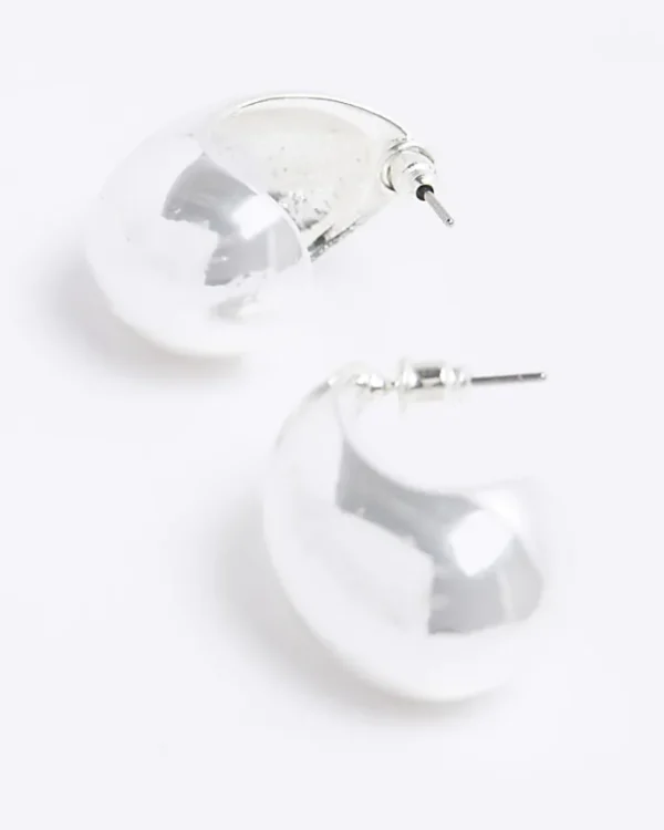 Silver Domed Stud Earrings