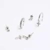 Silver hoop and ear earrings multipack