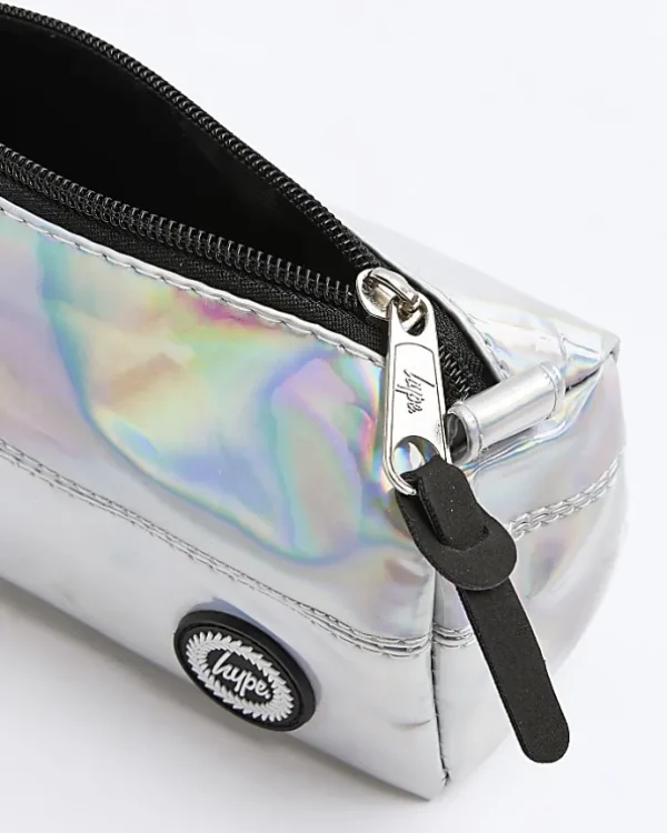 Silver hype holographic pencil case