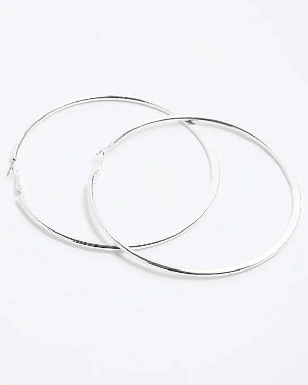 Silver Large Hoop Earrings