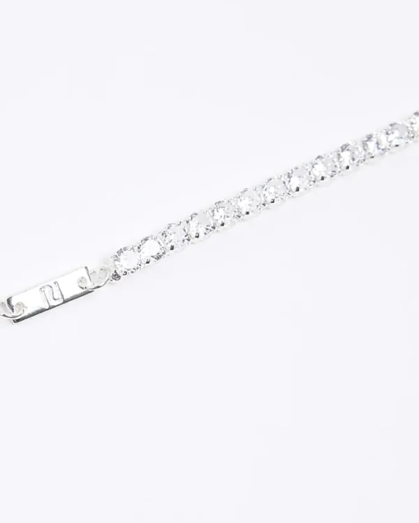 Silver plated diamante bracelet