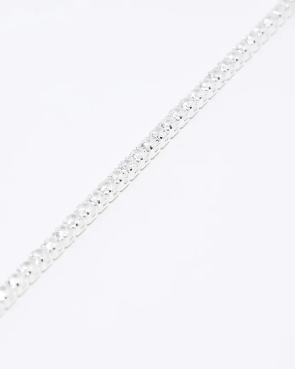 Silver plated diamante bracelet