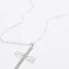 Silver plated textured cross necklace