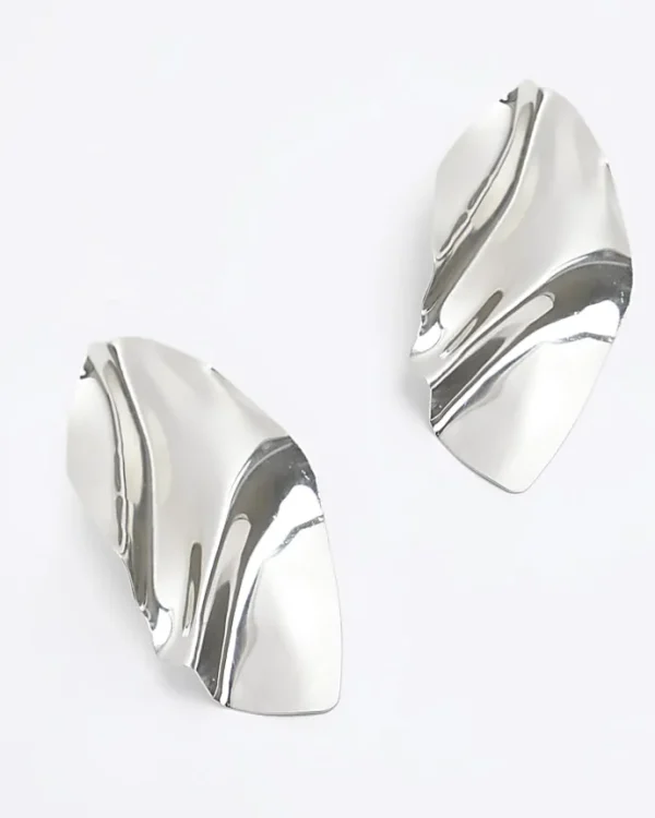 Silver Sculpted Earrings