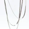 Silver Sleek Multirow Necklace