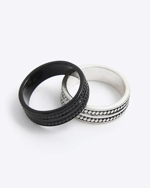 Silver Textured Rings Multipack