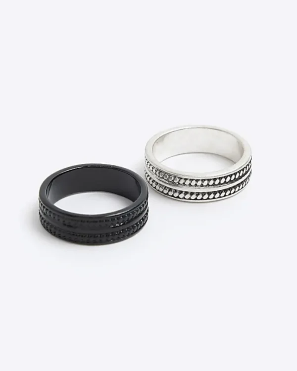 Silver Textured Rings Multipack