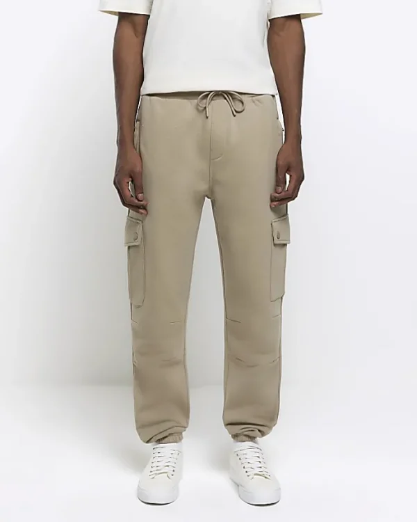 Stone regular fit cargo joggers