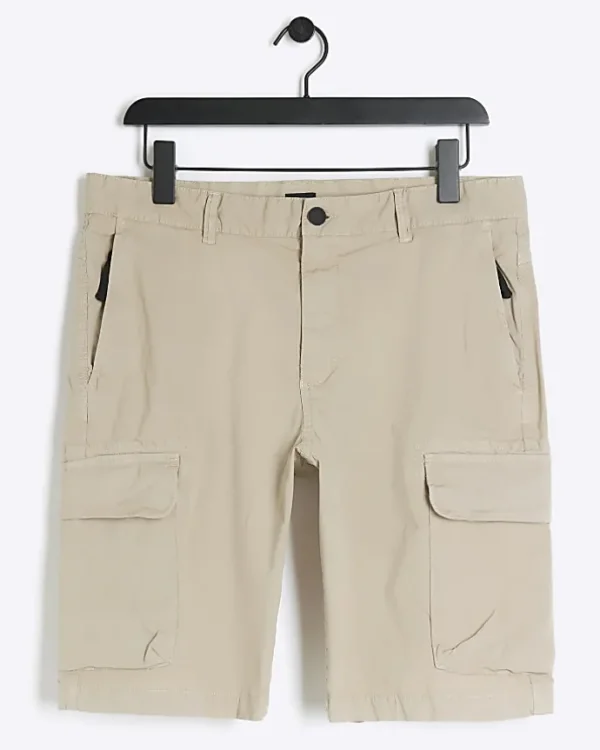 Stone regular fit cargo shorts