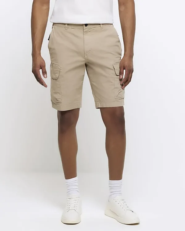 Stone regular fit cargo shorts