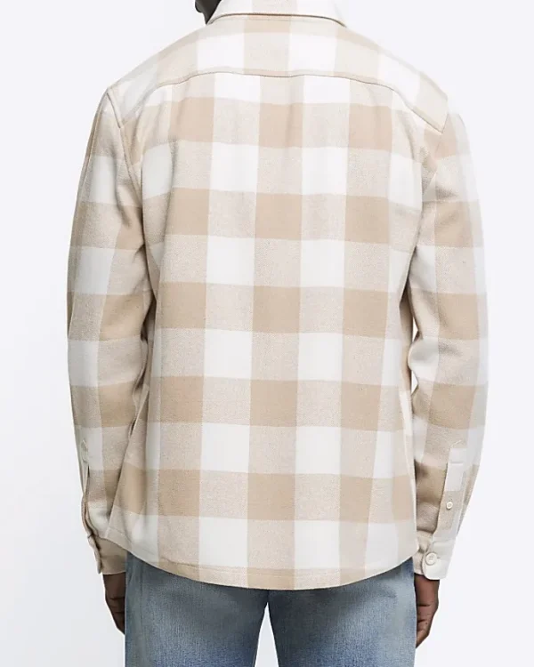 Stone regular fit check long sleeve shirt