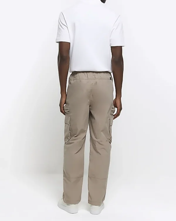 Stone regular fit elasticated cargo trousers