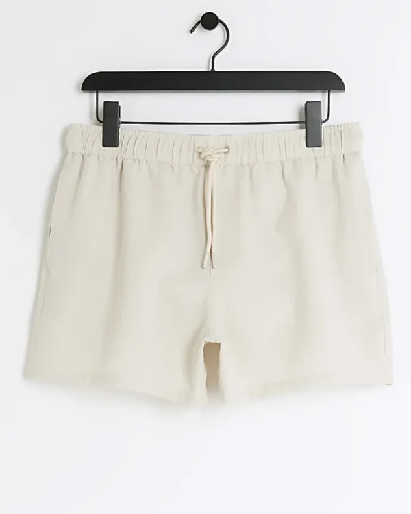 Stone regular fit seersucker swim shorts