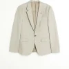 Stone slim fit check suit jacket