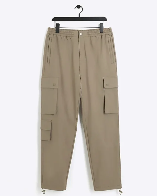 Stone slim fit smart techy cargo trousers