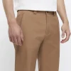 Stone tapered fit smart trousers