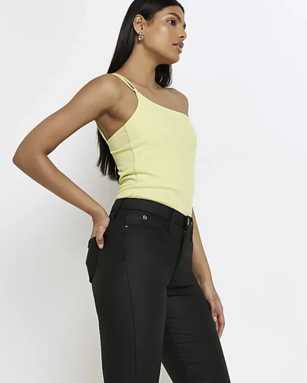 Tall black mid rise super skinny jeggings