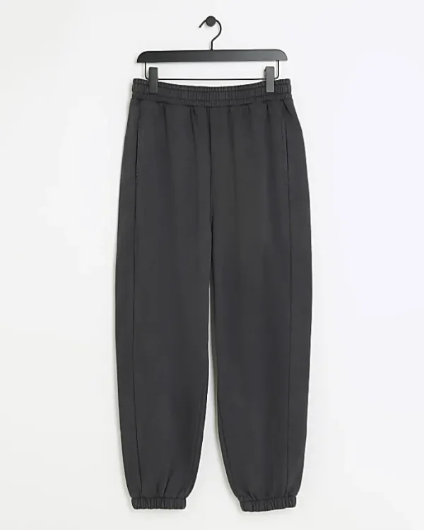 Washed black oversized fit joggers