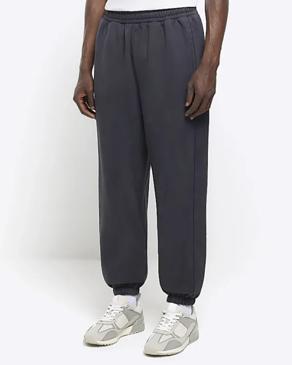 Washed black oversized fit joggers