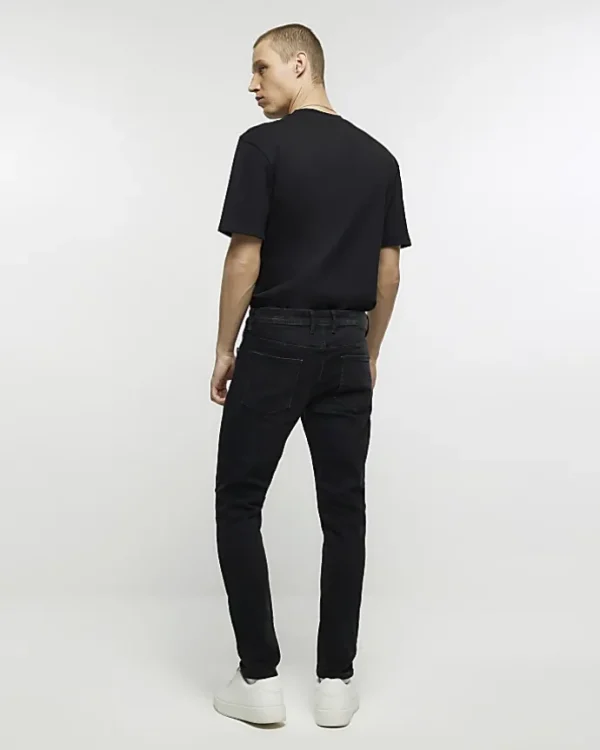 Washed black skinny fit jeans