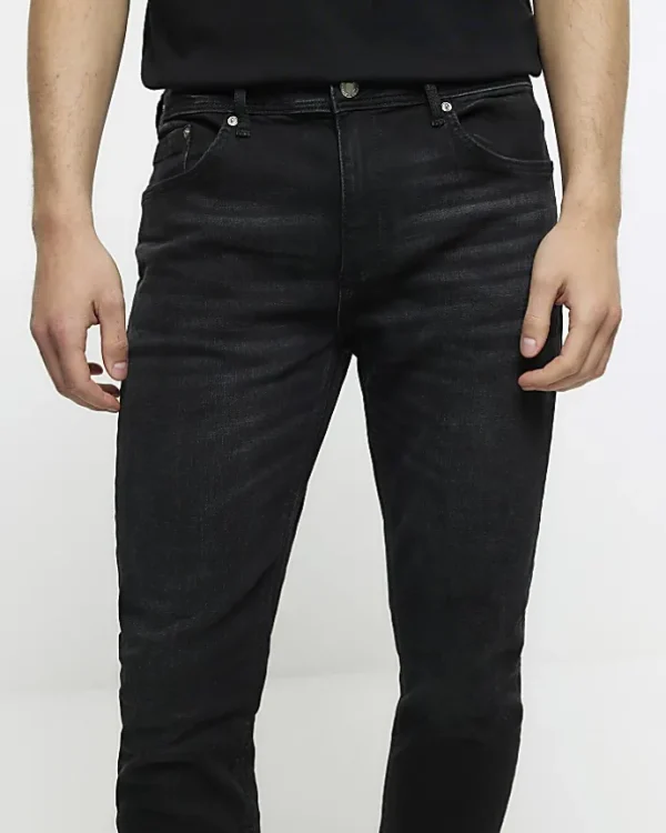 Washed black skinny fit jeans