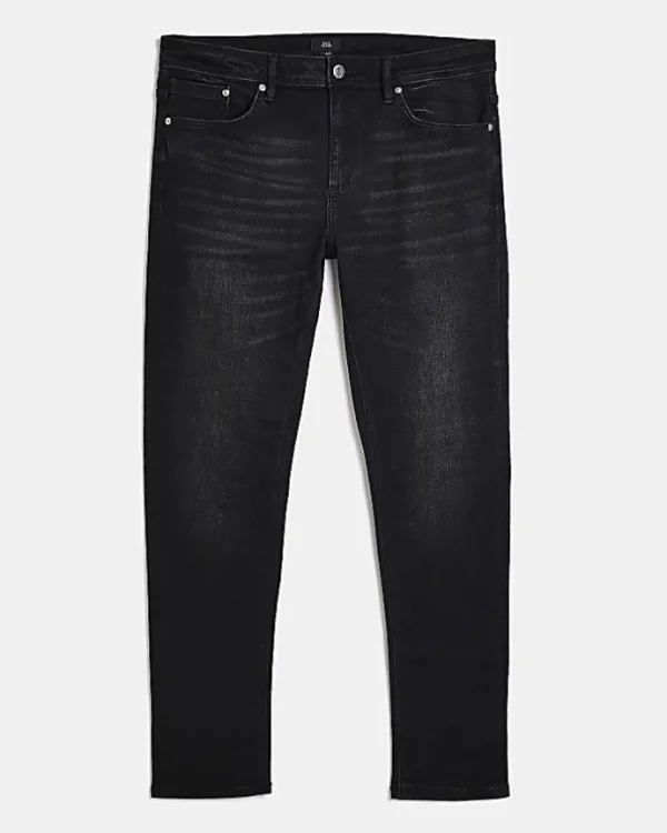 Washed black skinny fit jeans