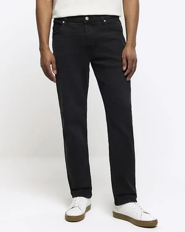 Washed black slim fit jeans