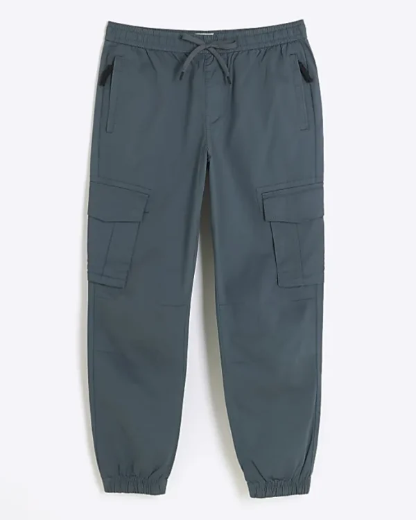 Washed green regular fit cargo joggers