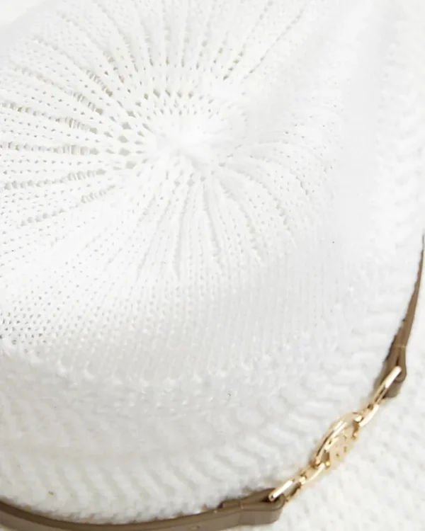 White Crochet Fedora Hat