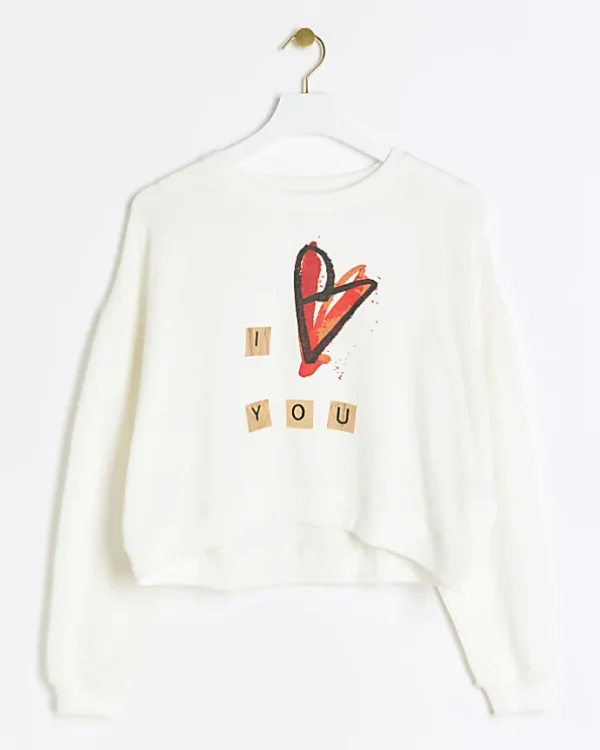 White heart sweatshirt