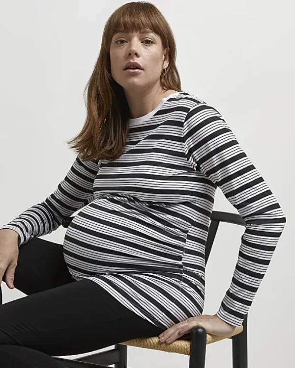 White maternity long sleeve t-shirt multipack