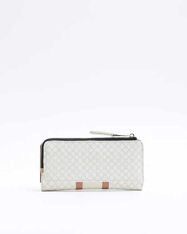 White monogram stripe purse