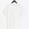 White muscle fit brick knit t-shirt