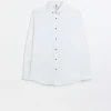 White Muscle fit long sleeve Shirt