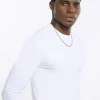 White muscle fit long sleeve t-shirt