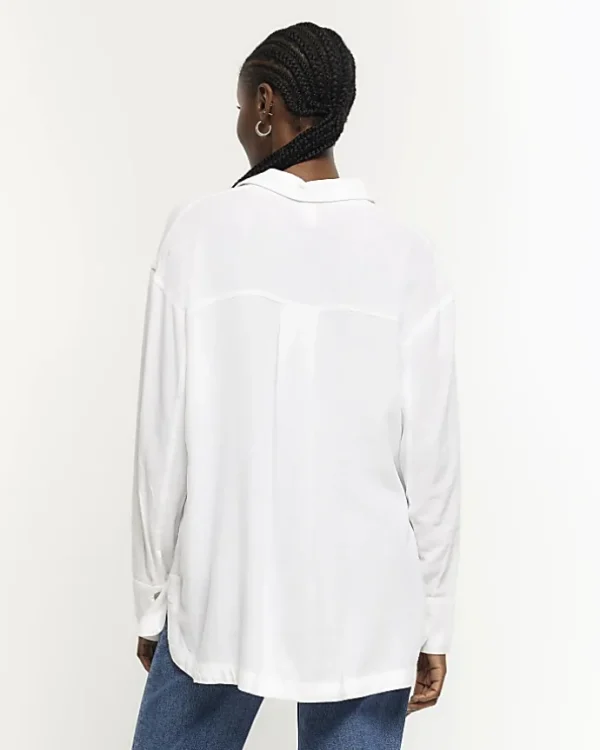 White oversized shirt with linen